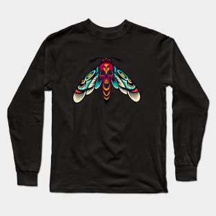 Butterfly Skull Modern Art Long Sleeve T-Shirt